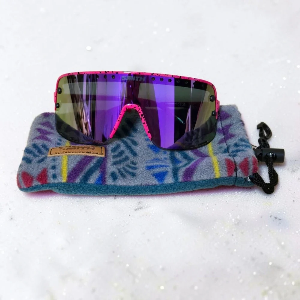 NEW Smith Ultralite 80s Night ChromaPop Violet Mirror Box Bag